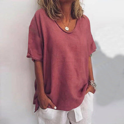 Klassische Bluse Mit Lockerer Passform Für Damen | Kurzarm