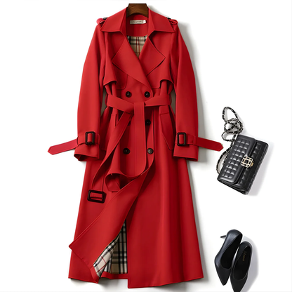 Zweireihiger Damen Trenchcoat mit Gürtel – Taillierter Mantel