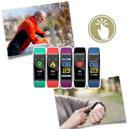 VitalBand | Senioren Smartwatch mit Gesundheitsmonitor & Großem LED-Display