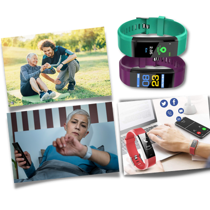 SeniorPulse Watch – Senioren-Smartwatch mit Herzfrequenz-, Blutdruck- & Schlafmonitor und großem, hellem LED-Display