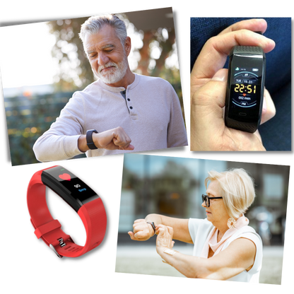 VitalBand | Senioren Smartwatch mit Gesundheitsmonitor & Großem LED-Display