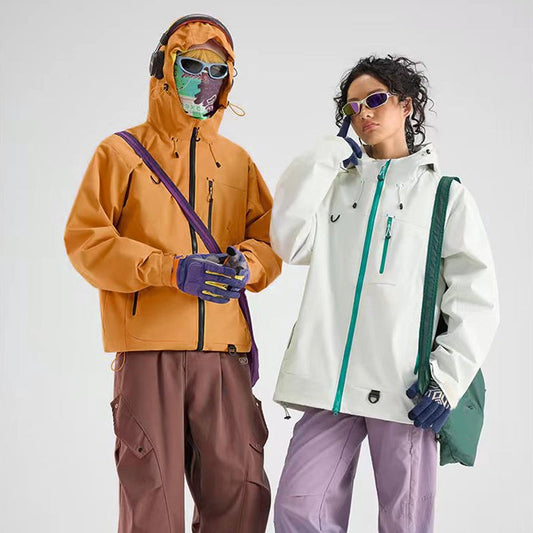 Wasserdichte Outdoor-Jacke für Frauen und Herren – windabweisend, atmungsaktiv, mit Kapuze