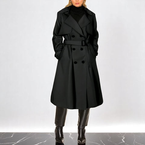 Zweireihiger Damen Trenchcoat mit Gürtel – Taillierter Mantel