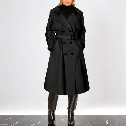 Zweireihiger Damen Trenchcoat mit Gürtel – Taillierter Mantel