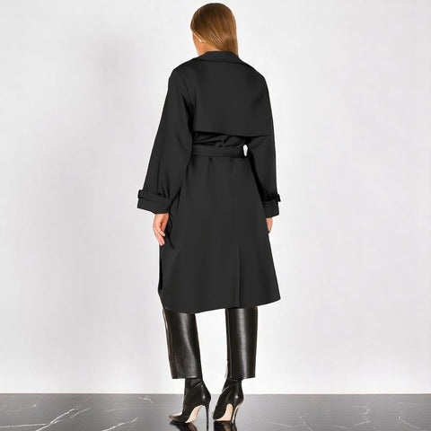 Zweireihiger Damen Trenchcoat mit Gürtel – Taillierter Mantel