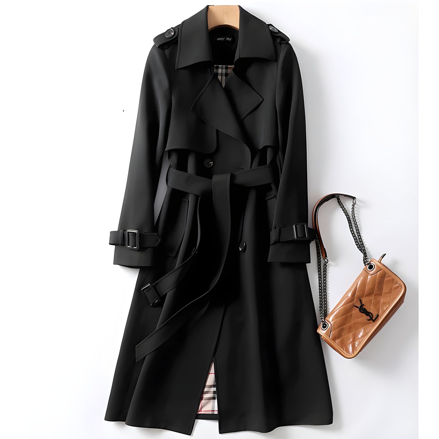 Zweireihiger Damen Trenchcoat mit Gürtel – Taillierter Mantel